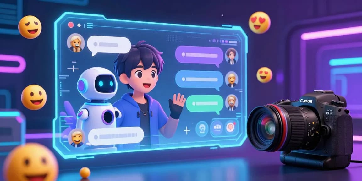 Engaging AI hentai chat with an animated character in a vibrant digital setting