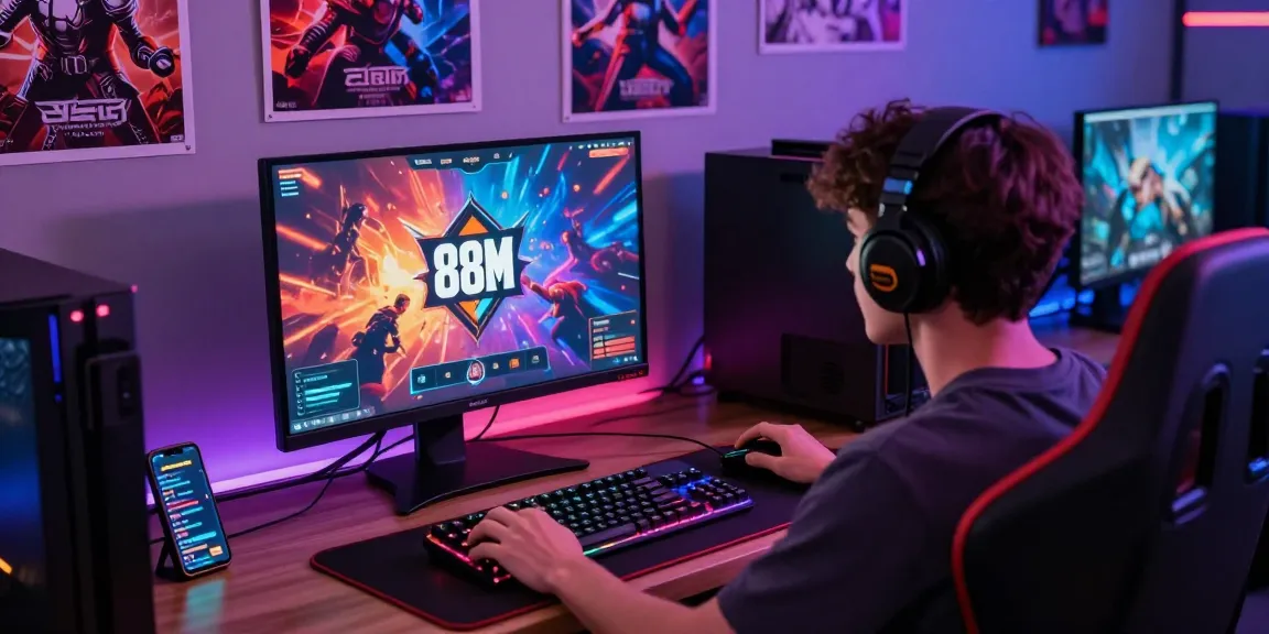 88m gaming platform showcasing vibrant interface and user engagement in an immersive digital environment.