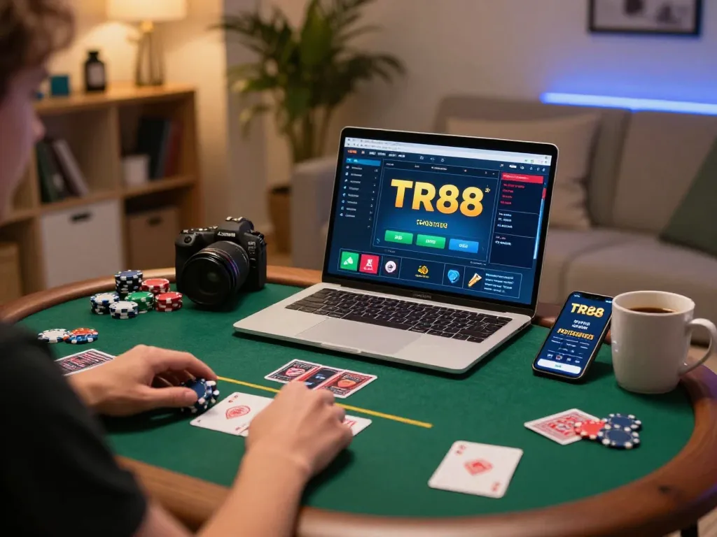Player engaging with the TR88 online casino app during a live game session.