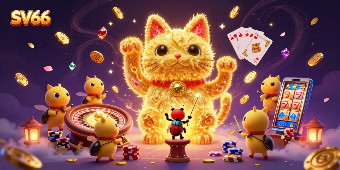 Engage with SV66's dynamic casino experience showcasing lucky symbols and vibrant game elements.
