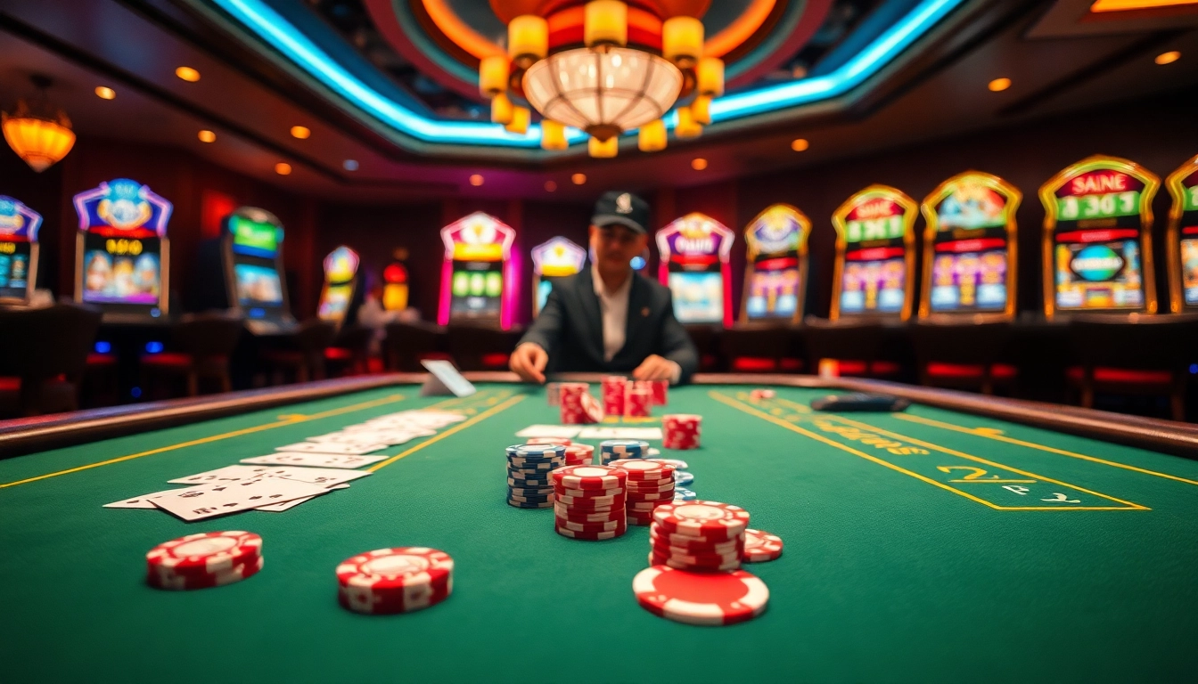 Experience the thrill of gambling with professional dealers at TG88, featuring vibrant casino tables and exciting gameplay.