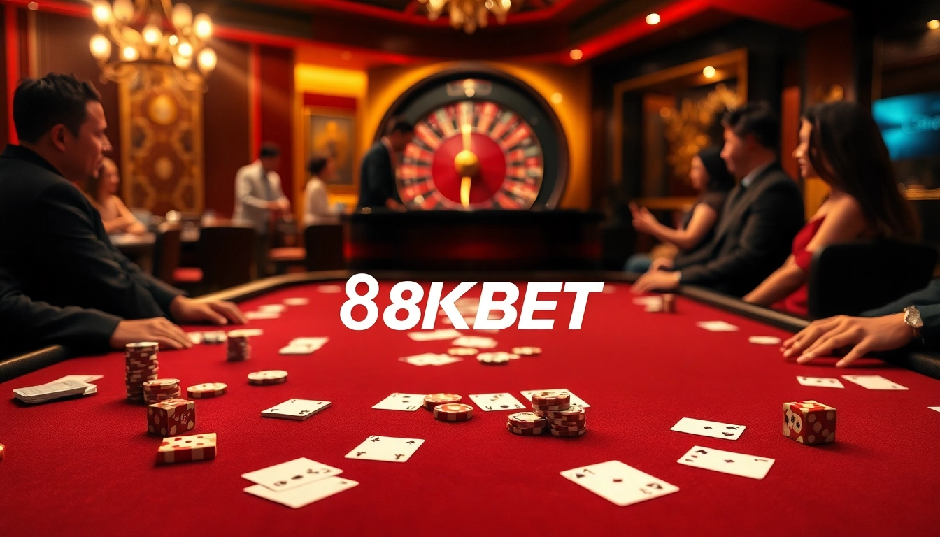 Experience high-stakes gameplay at 8KBET casino with luxurious tables and engaging players.