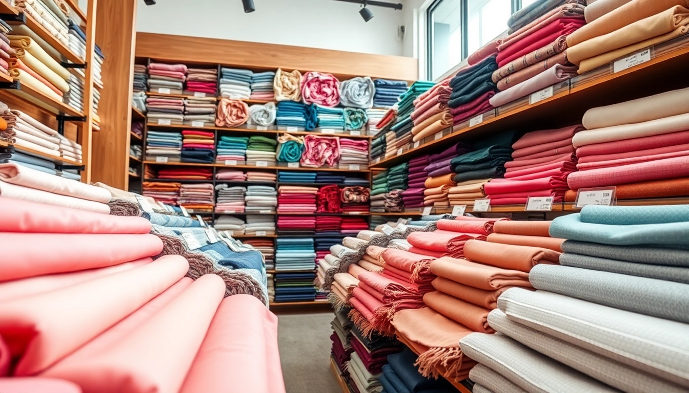 Stoffen winkel online met ruime keuze aan stoffen en kleurrijke textiel display.