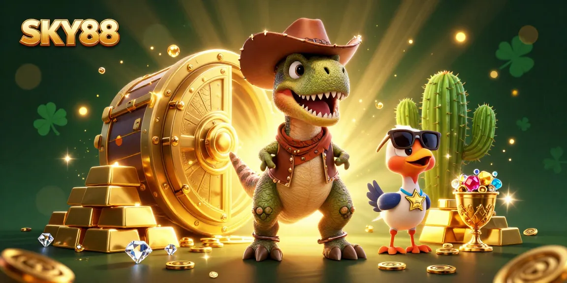 Experience the thrill of winning with SKY88’s vibrant 3D casino illustration highlighting stunning game elements.