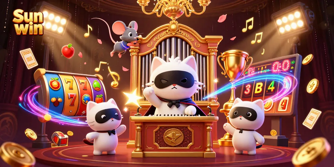 Experience thrilling slots at Sun win with an exciting 3D casino scene featuring dynamic characters and engaging elements.