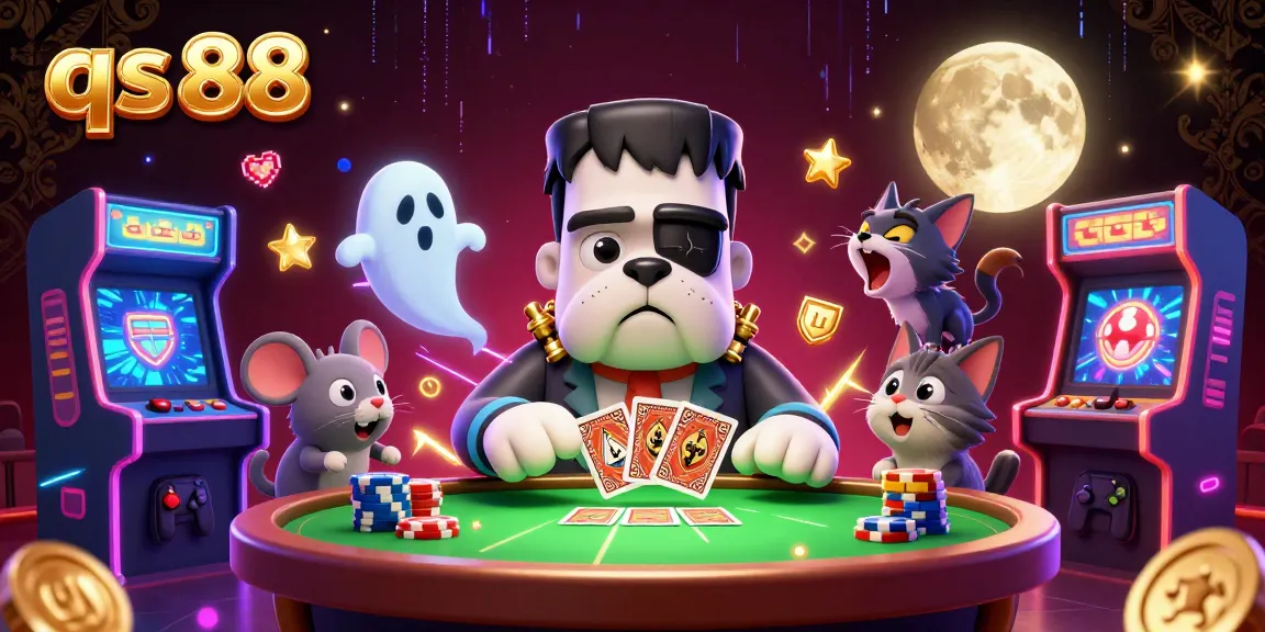 Engage with the vibrant world of qs 88, featuring a unique casino scene with colorful characters and game elements.