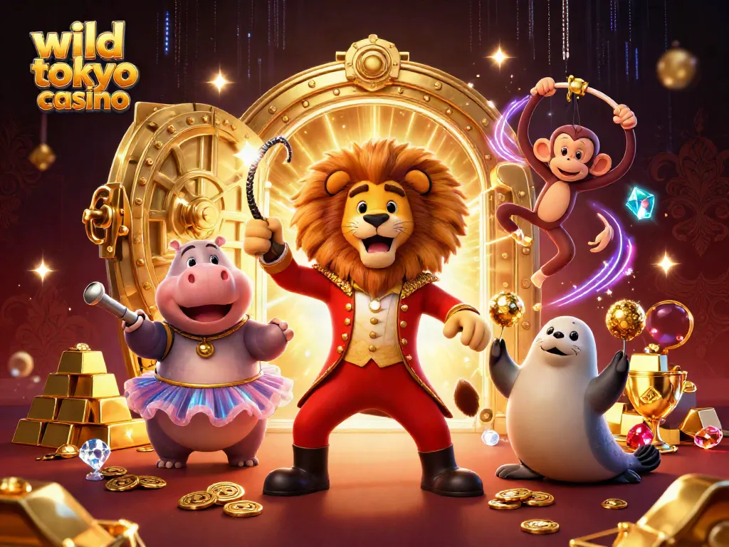 Spin your luck at wild tokyo casino with an exciting 3D casino adventure illustration.