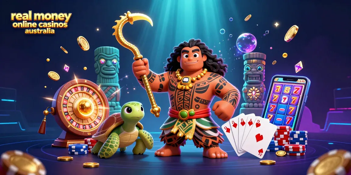 Experience thrilling wins at real money online casinos Australia with a vibrant 3D casino scene full of action!
