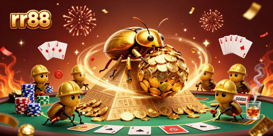 Experience thrilling gameplay at rr88 with a vibrant casino scene featuring colorful poker chips and celebrating characters.