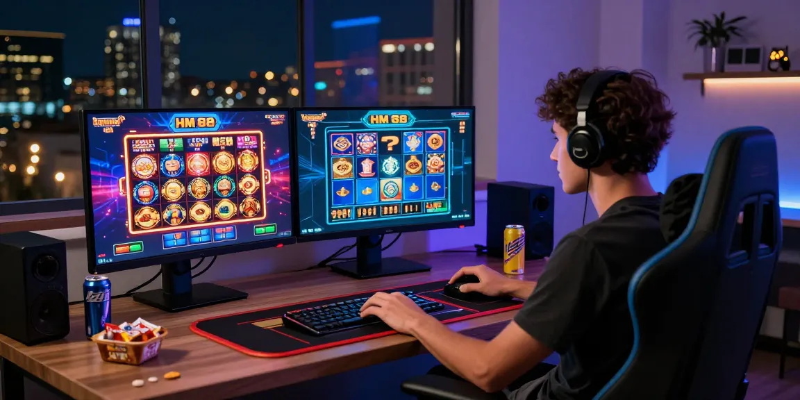 Exciting HM 88 online gaming scene with user engaged in casino games and vibrant graphics.
