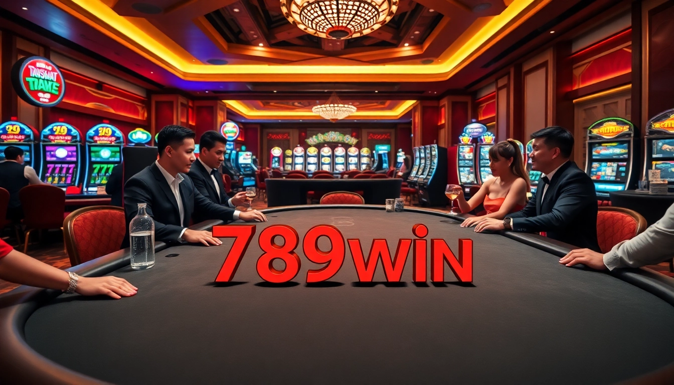 Engage with thrilling games at 789win's modern casino experience featuring poker tables.