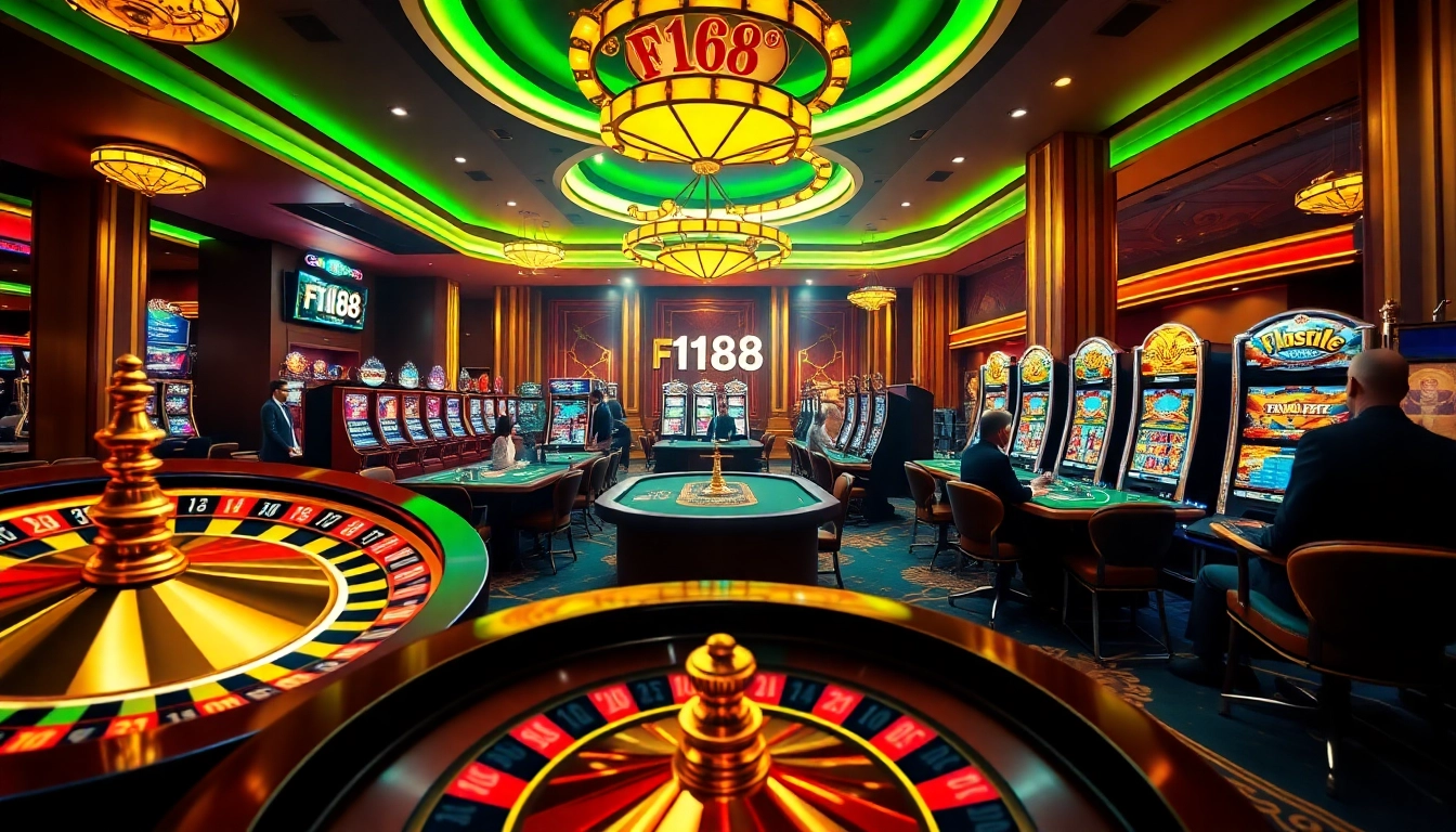 Experience the thrilling atmosphere of F168 casino with vibrant tables and exciting gameplay.