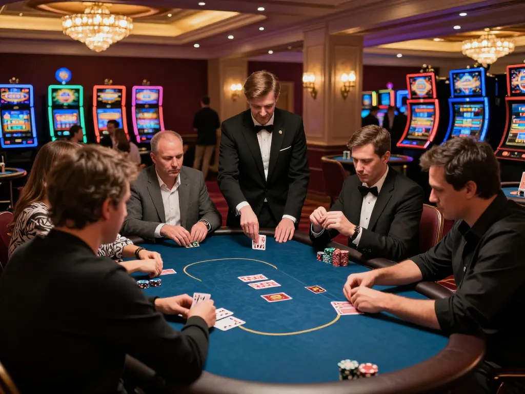 Kegembiraan turnamen poker SBOBET dengan pemain yang fokus pada kartu di suasana kasino mewah