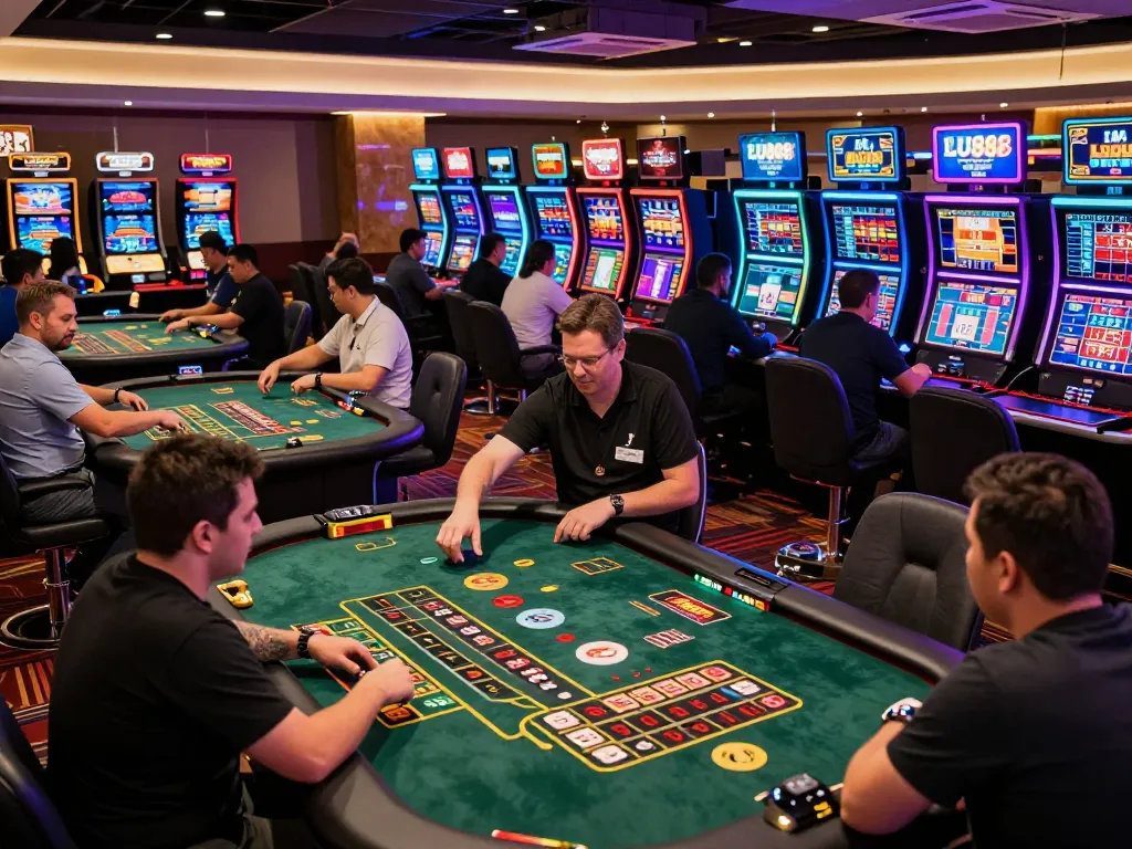 Players enjoying dynamic games at LU88 online casino, showcasing engagement and excitement.