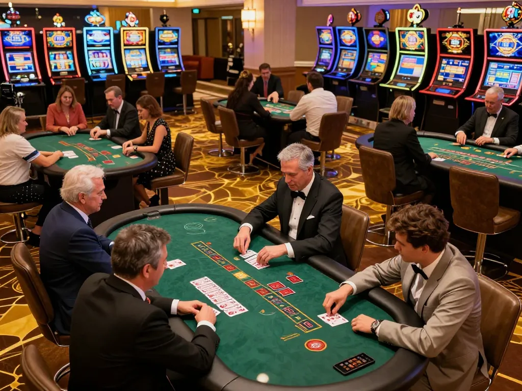 Experience the excitement at five88 with players engaged at an upscale blackjack table.
