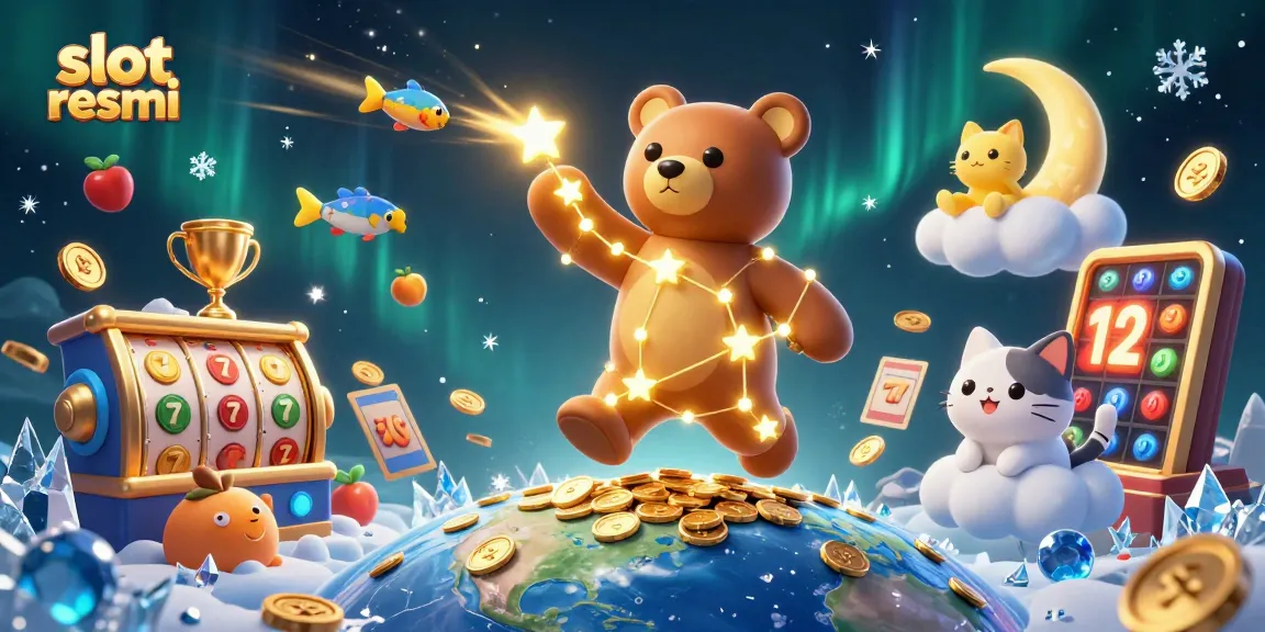 Engage in thrilling gaming with slot resmi as colorful slot reels and golden coins animate the scene.