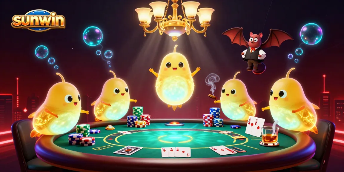 Experience thrilling casino moments with sunwin in this glowing 3D casino illustration.