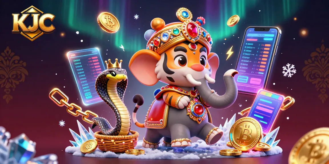 Spin to win with KJC's vibrant 3D casino illustration showcasing a royal gaming adventure.