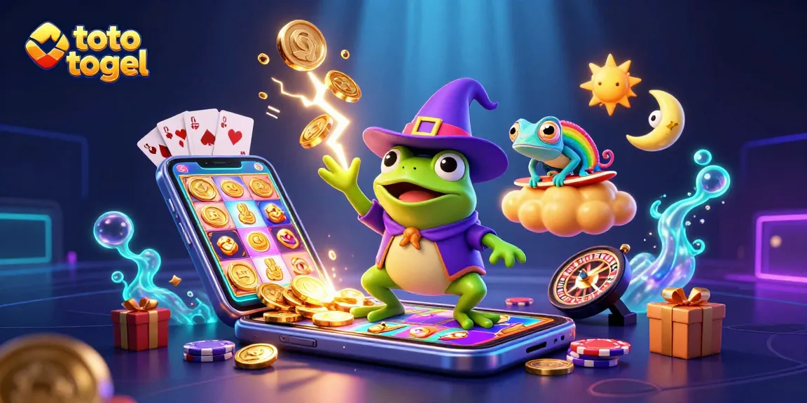 Spin to win with toto togel as the weather wizard frog generates a storm of golden coins!