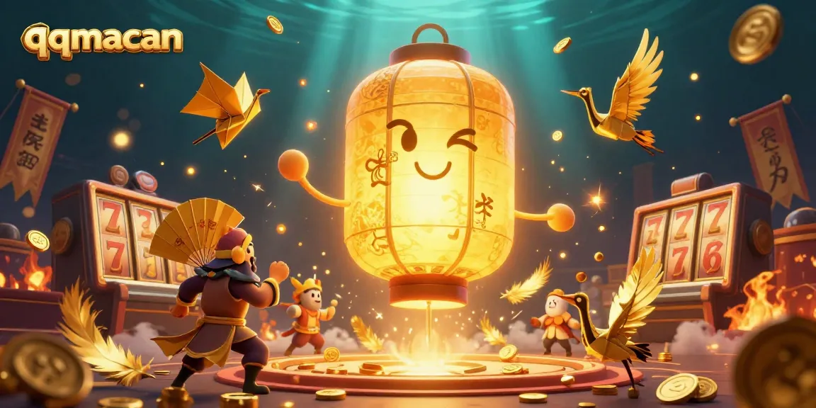 Experience the thrills of qqmacan with our vibrant online casino illustration filled with exciting play elements.