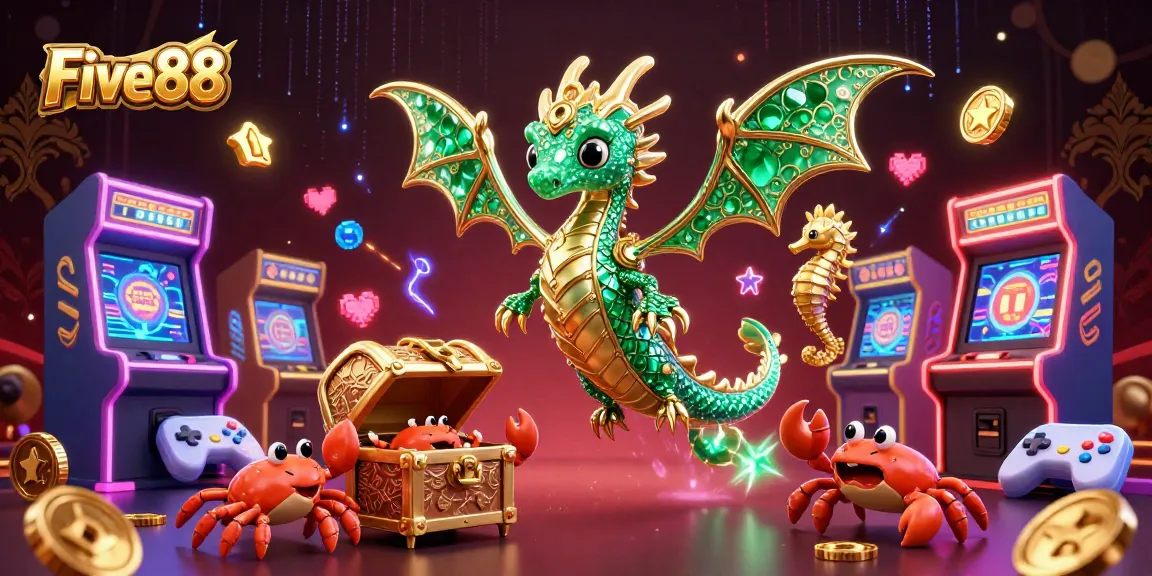 Engage with Five88's immersive online casino experience featuring vibrant 3D gaming elements.