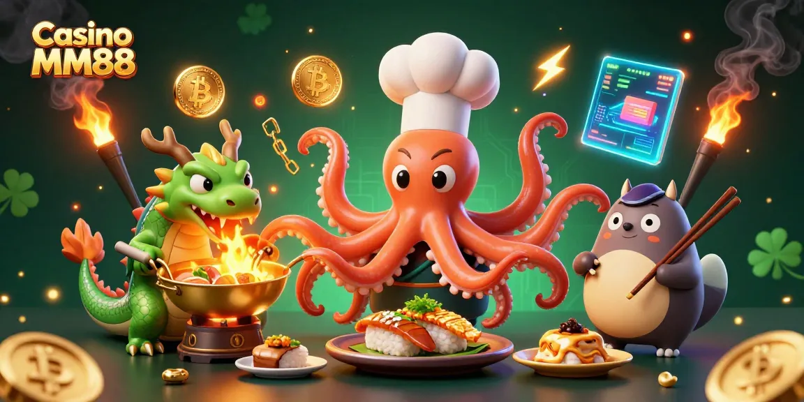 Winning at Casino MM88 with cartoon characters and vibrant game elements blending fun and excitement.