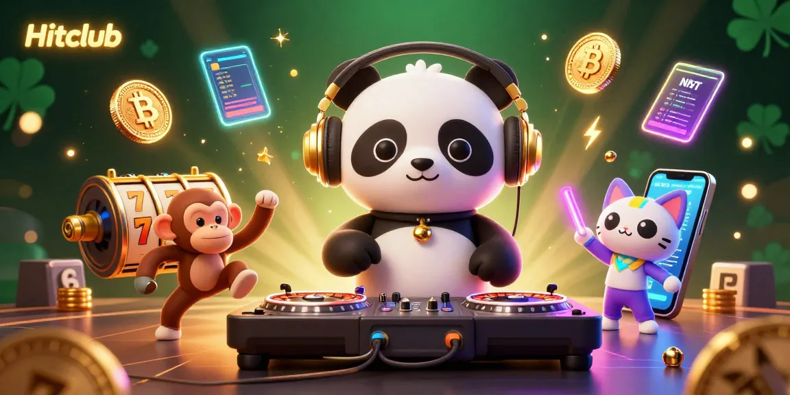 Hitclub showcases vibrant 3D gaming characters and slots, highlighting exciting casino experiences.