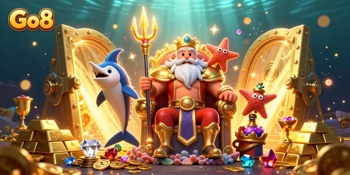 Go8 unleashes a thrilling underwater casino adventure with Neptune as king, surrounded by treasures.