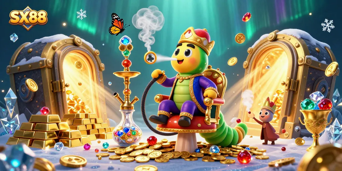 SX88 offers an immersive experience with vibrant casino elements including poker and gold treasures.